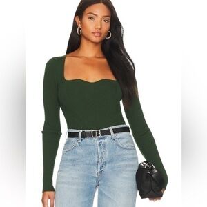 One Grey Day Seville Bodysuit In Forest Green